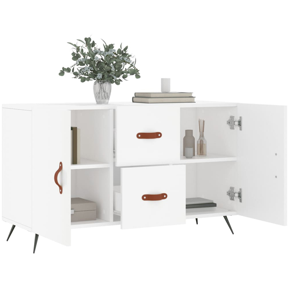 vidaXL 2 Door 2 Drawer White Sideboard Image 4