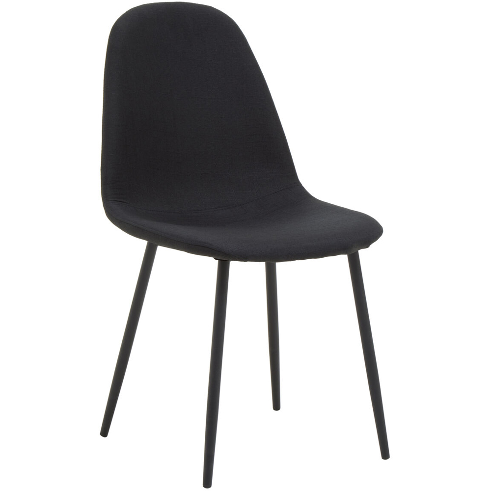Premier Housewares Salford Black Fabric Dining Chair Image 2