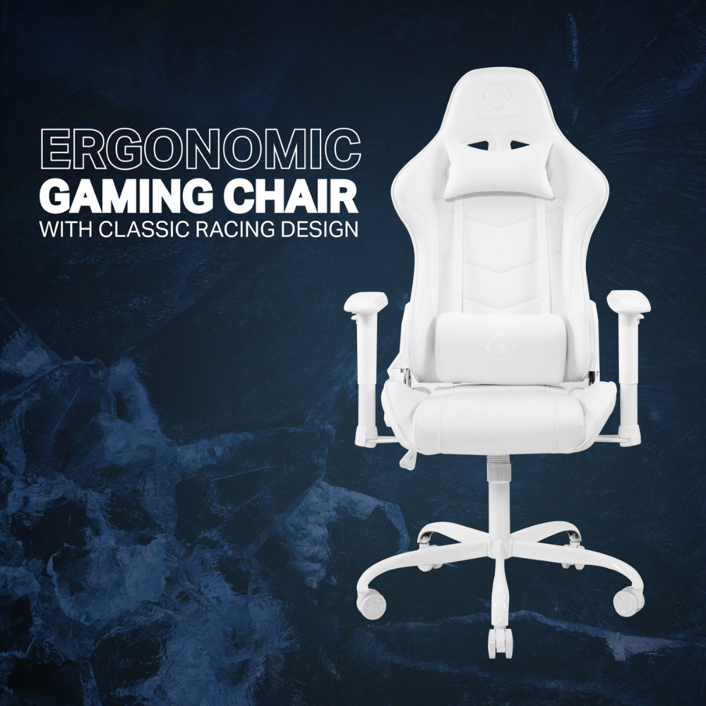 Deltaco White Leather Gaming chair Image 4