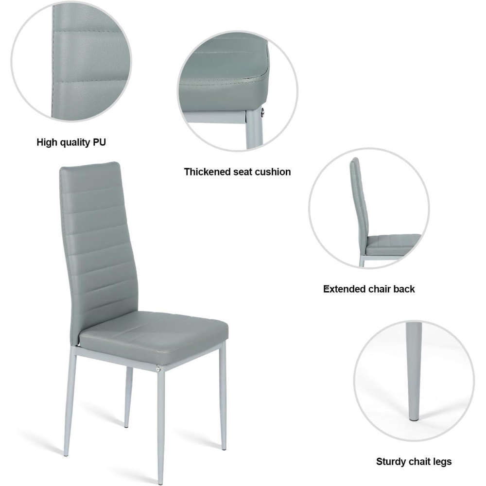 Kosy Koala 4 Seater Wooden Dining Set Grey Image 6
