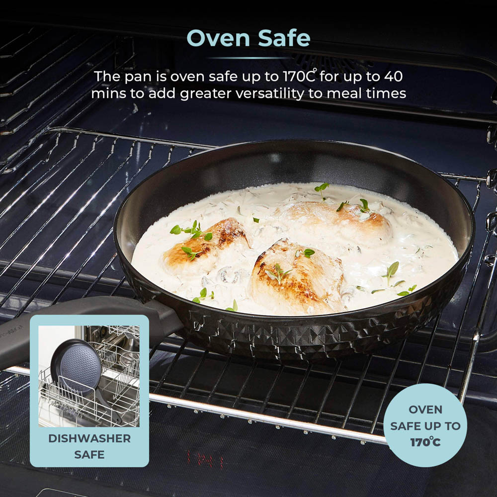 Tower Diamo 28cm Black Aluminium Non-Stick Frying Pan Image 8