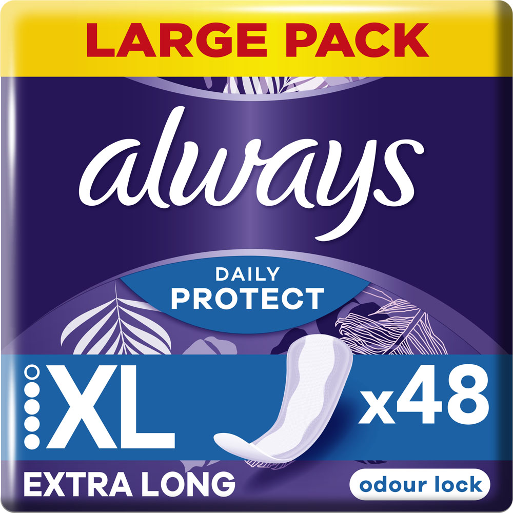 Always Daily Protect Panty Liners Extra Long 48 Pack Image 2