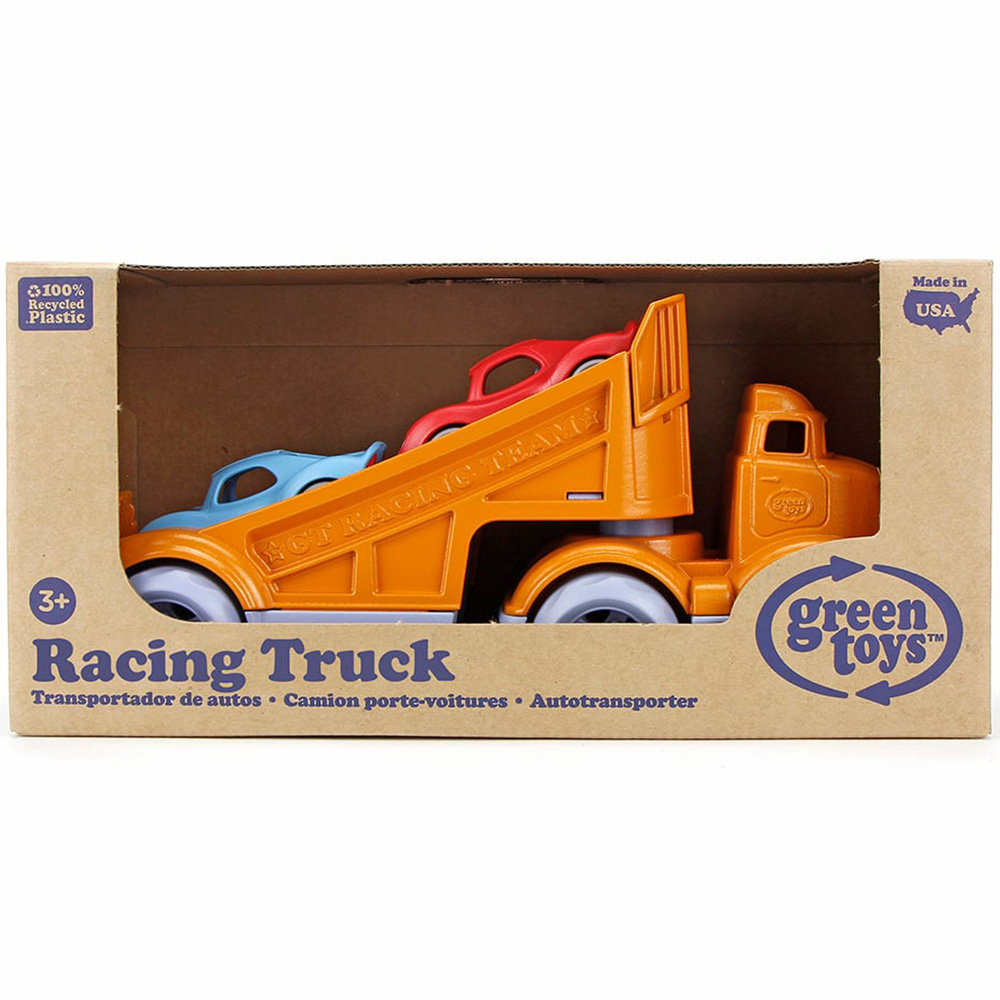 BigJigs Toys Green Toys Racing Truck and 2 Race Cars Image 6