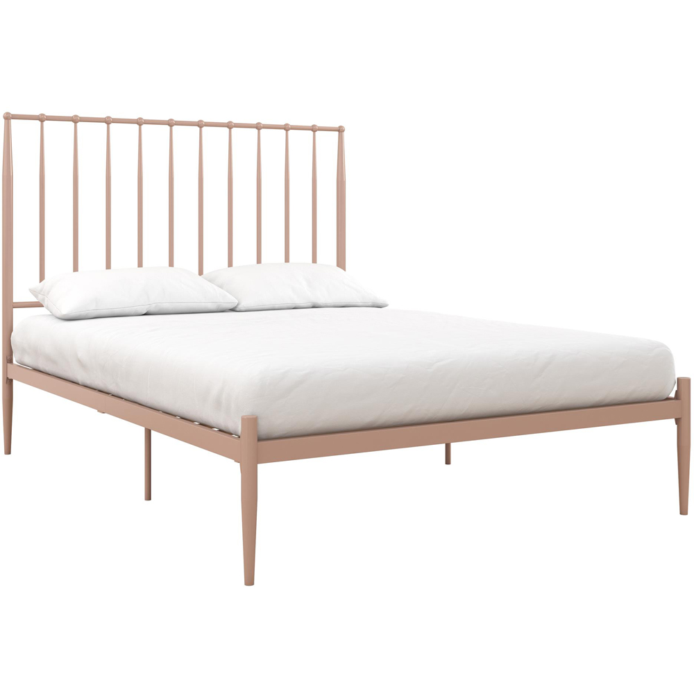 Dorel Giulia Double Pink Metal Bed Frame with Headboard Image 3