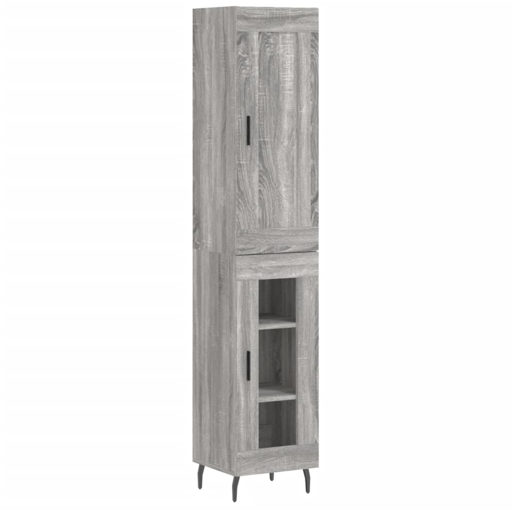 vidaXL 2 Door Grey Sonoma Highboard Image 2