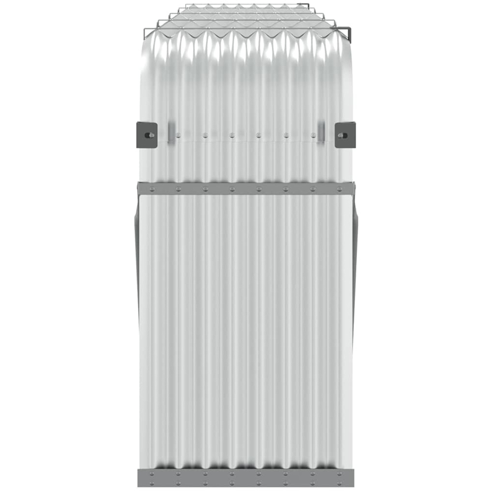 vidaXL Silver Galvanised Steel Firewood Log Holder 100 x 300 x 45cm Image 4