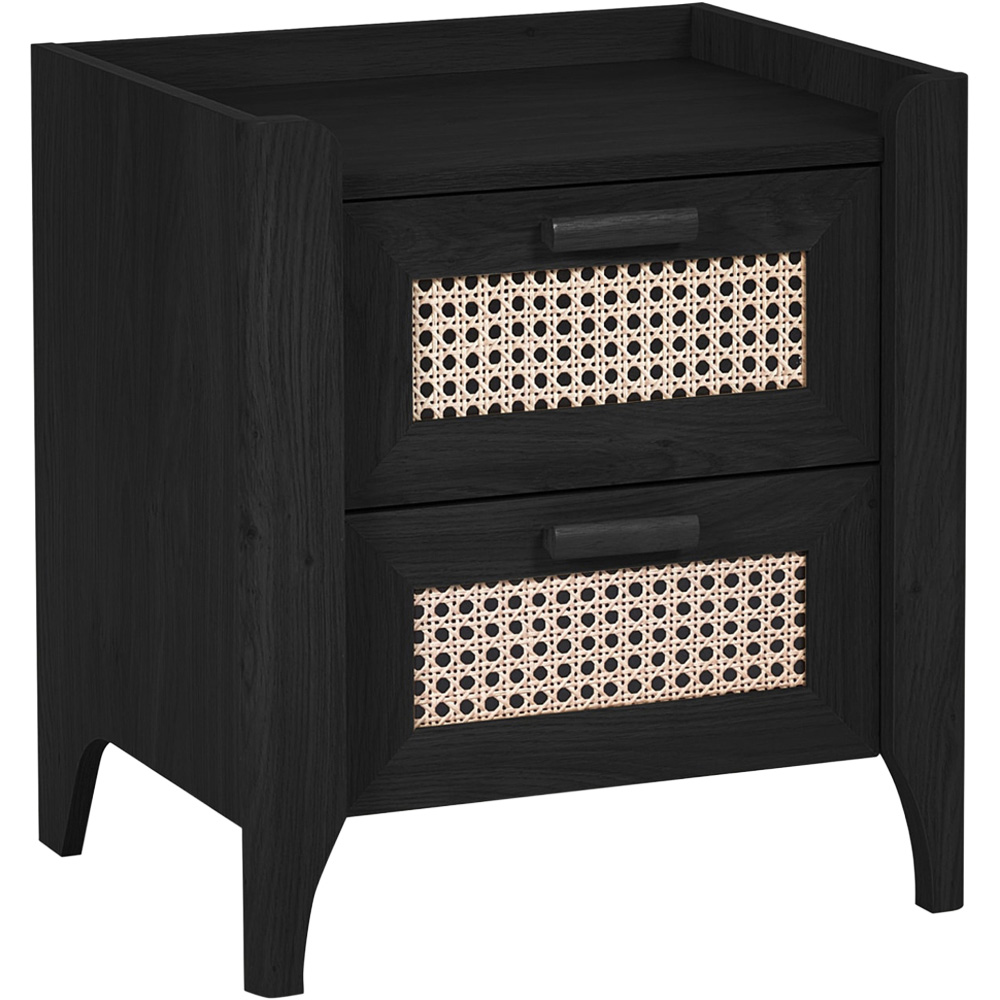 Julian Bowen Sydney 2 Drawer Black Ash Bedside Table Image 3