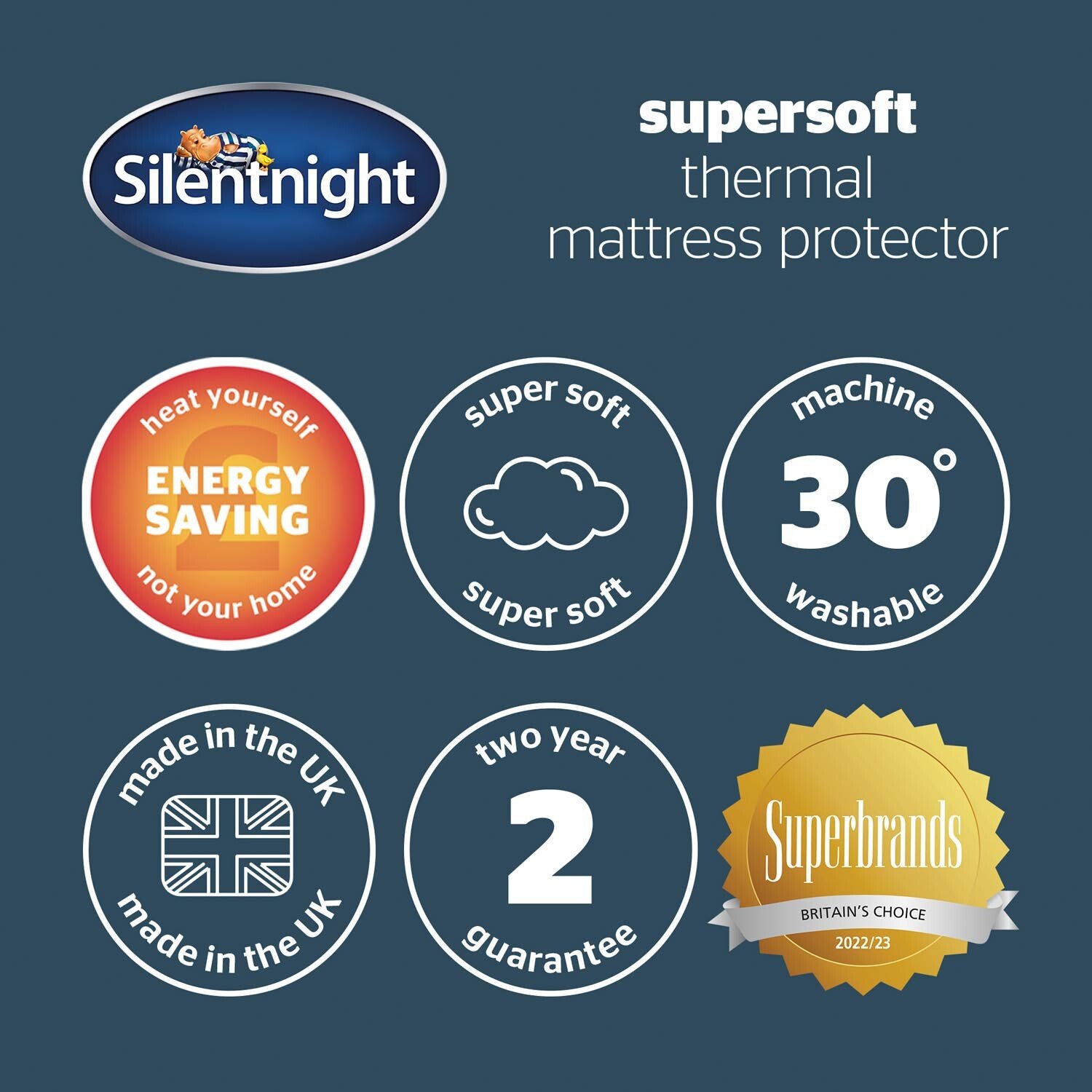Silentnight Supersoft King Size White Thermal Mattress Cover Image 8