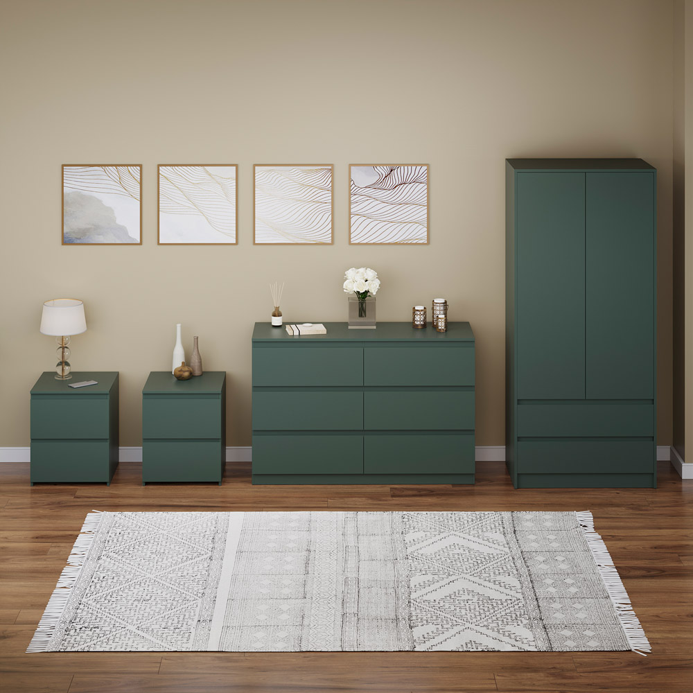 Denver Jasper Green 4 Piece Bedroom Furniture Set Image 2