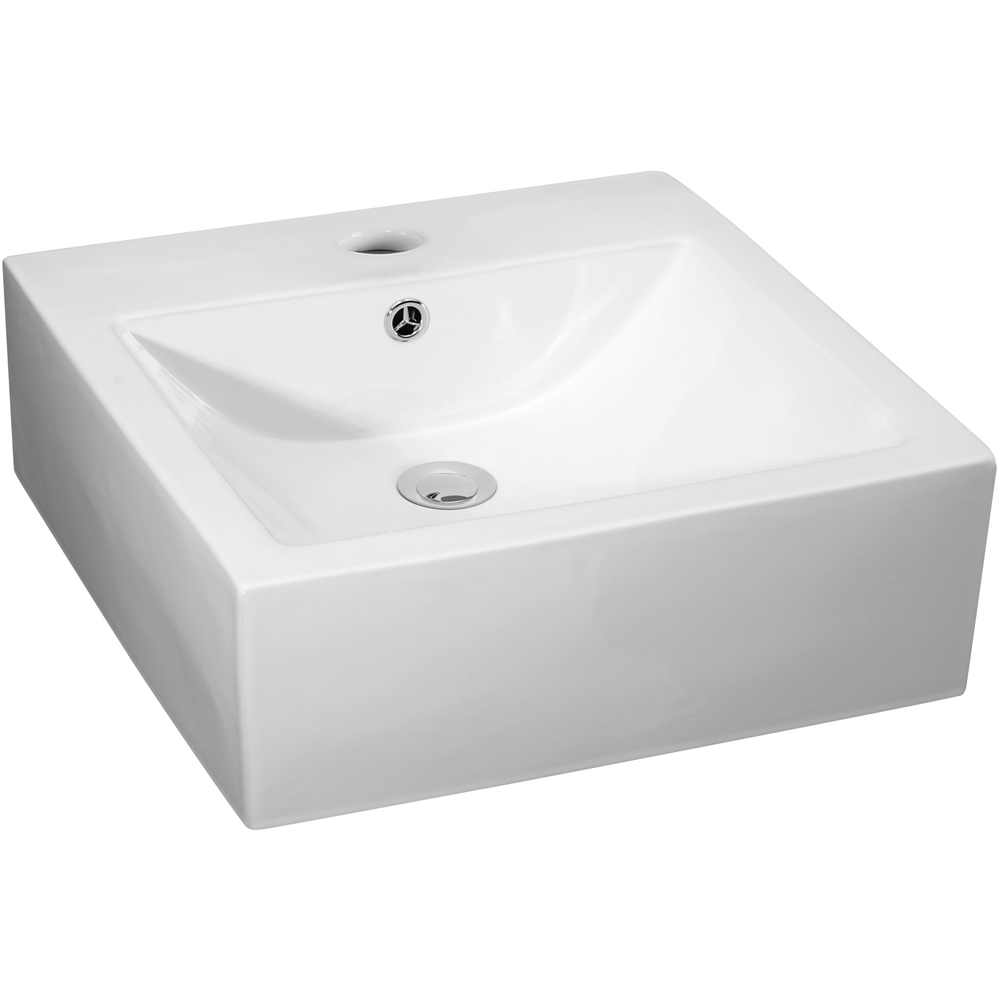 nuie White 1 Tap Hole Square Vessel 470mm Image 1