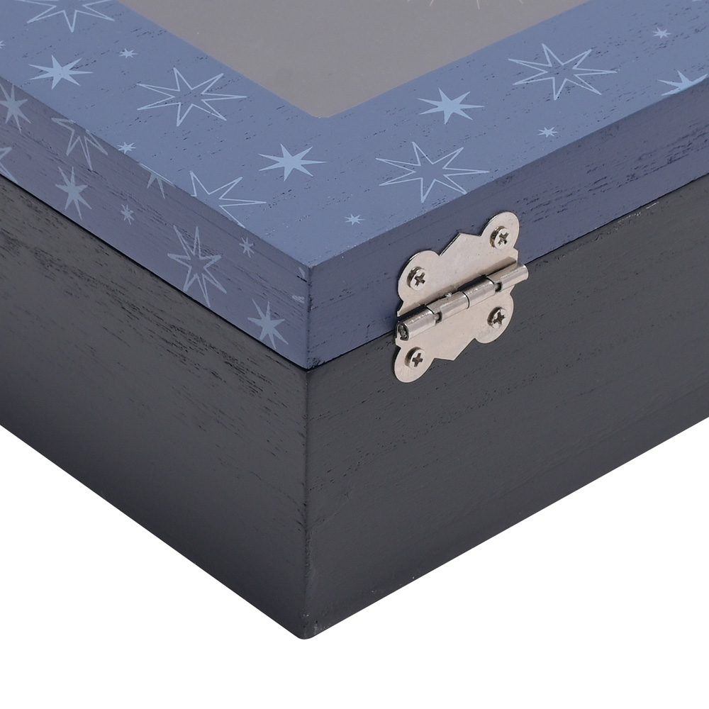 The Christmas Gift Co Blue Celestial Storage Box with Photo Aperture Image 4