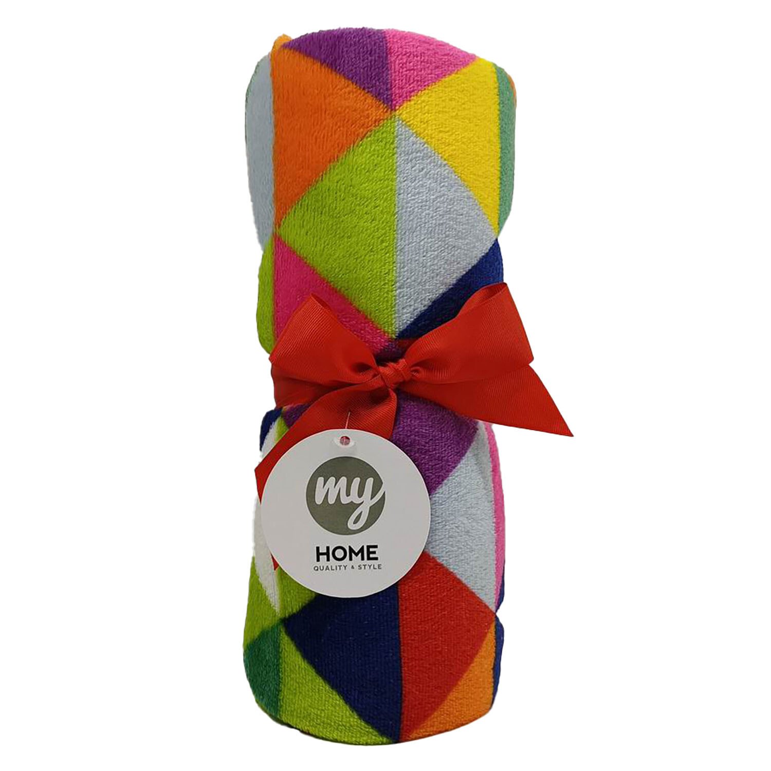 Harlequin Multicolour Fleece Throw - Multicolour Image 1