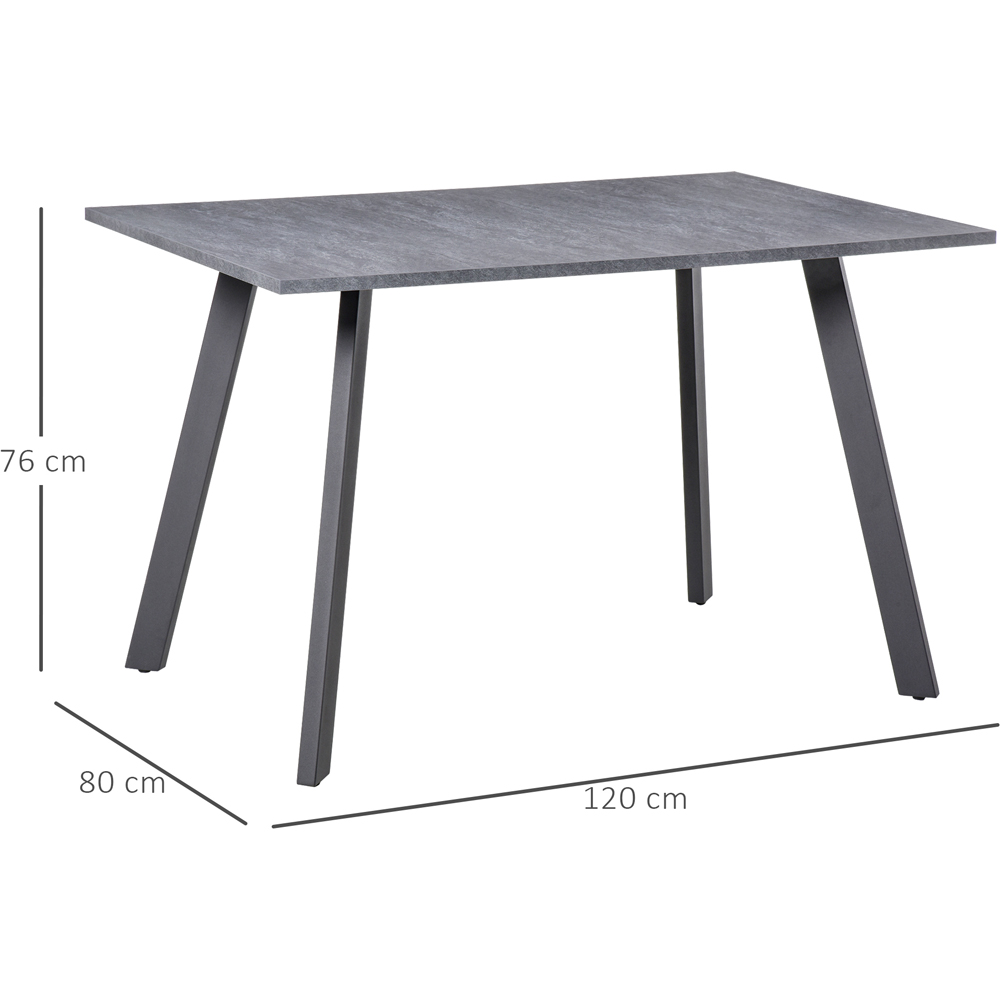 Portland 4 Seater Wooden Rectangular Dining Table Dark Grey Image 7