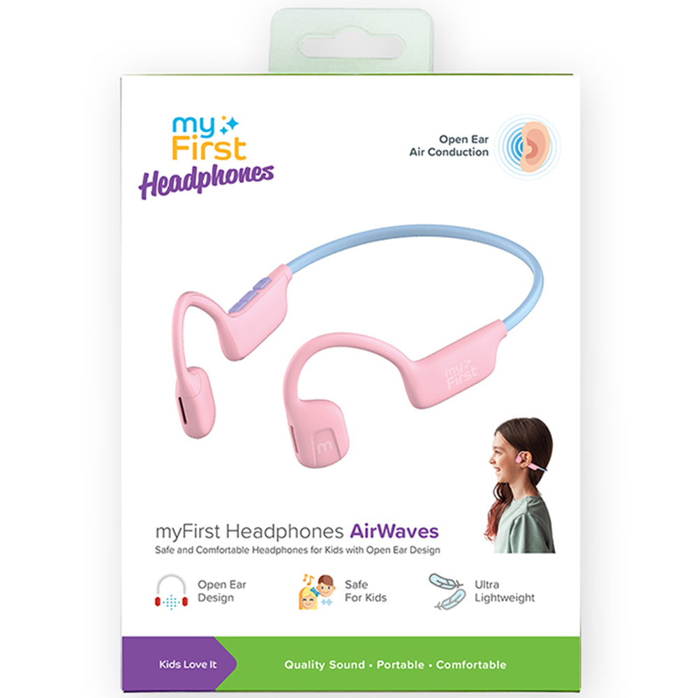 myFirst Headphones AirWaves Pink Wireless Kids Headphones with Volume Limiter Image 5