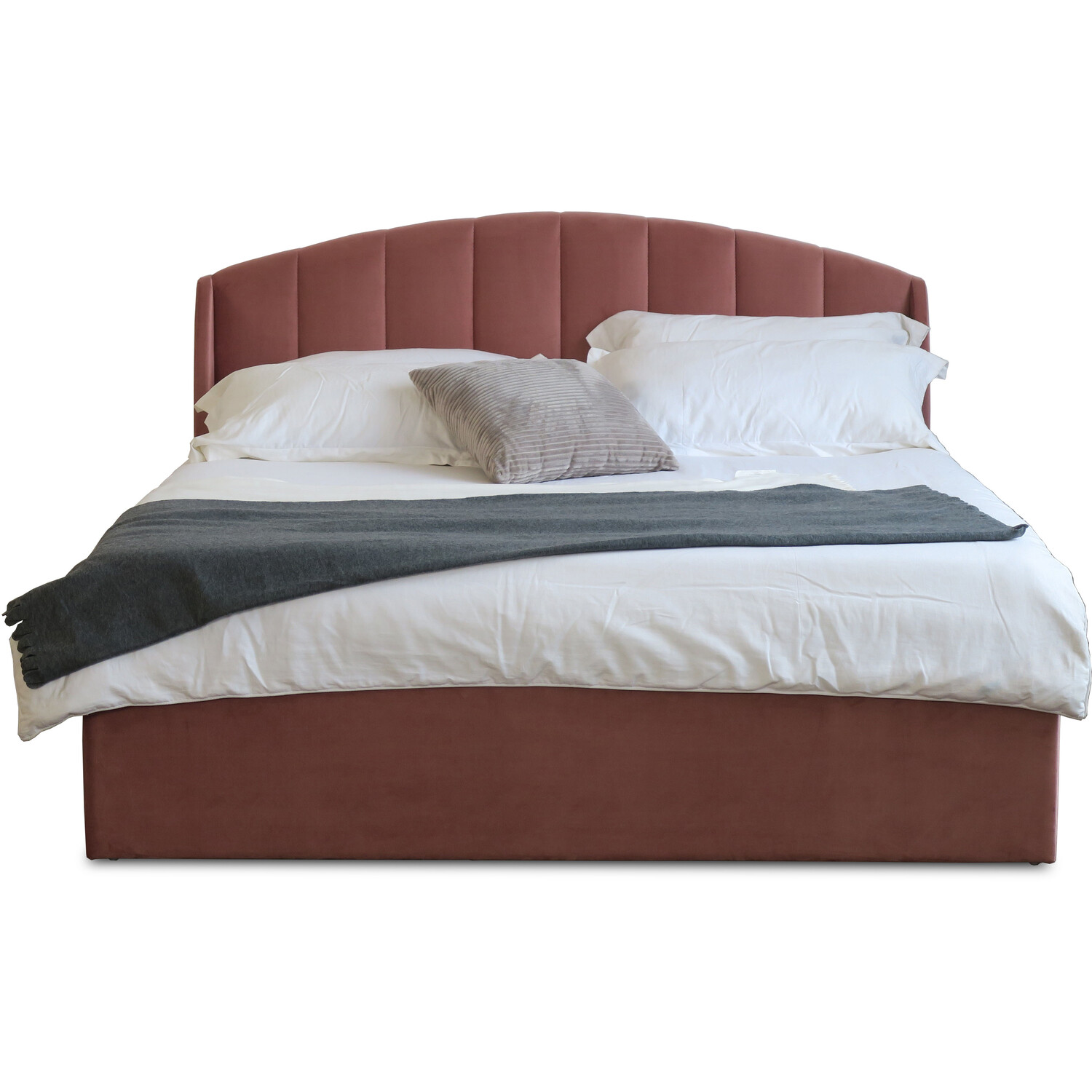 Grace Double Blush Velvet Touch Ottoman Bed Image 5