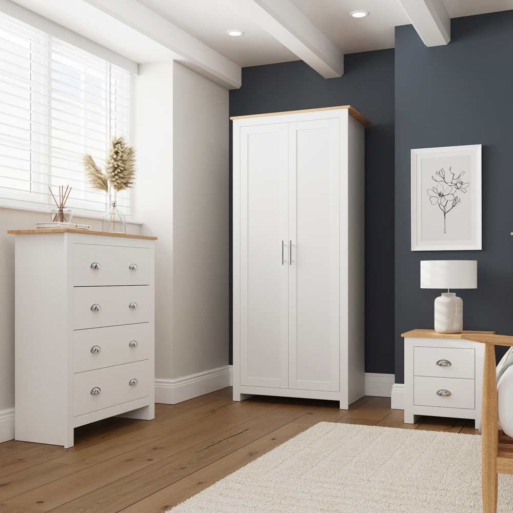 GFW Lancaster White 3 Piece Bedroom Furniture Set Image 1
