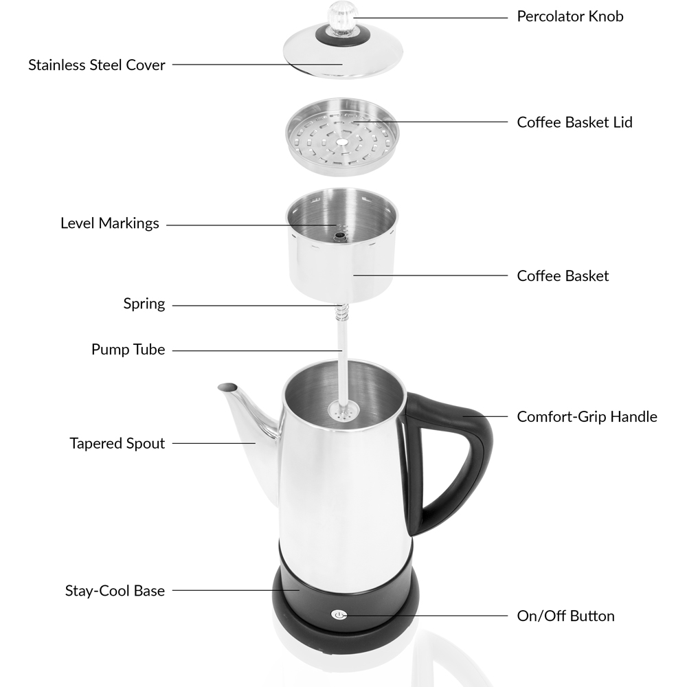 Benross Stainless Steel Electric 1.8L Coffee Percolator Image 5