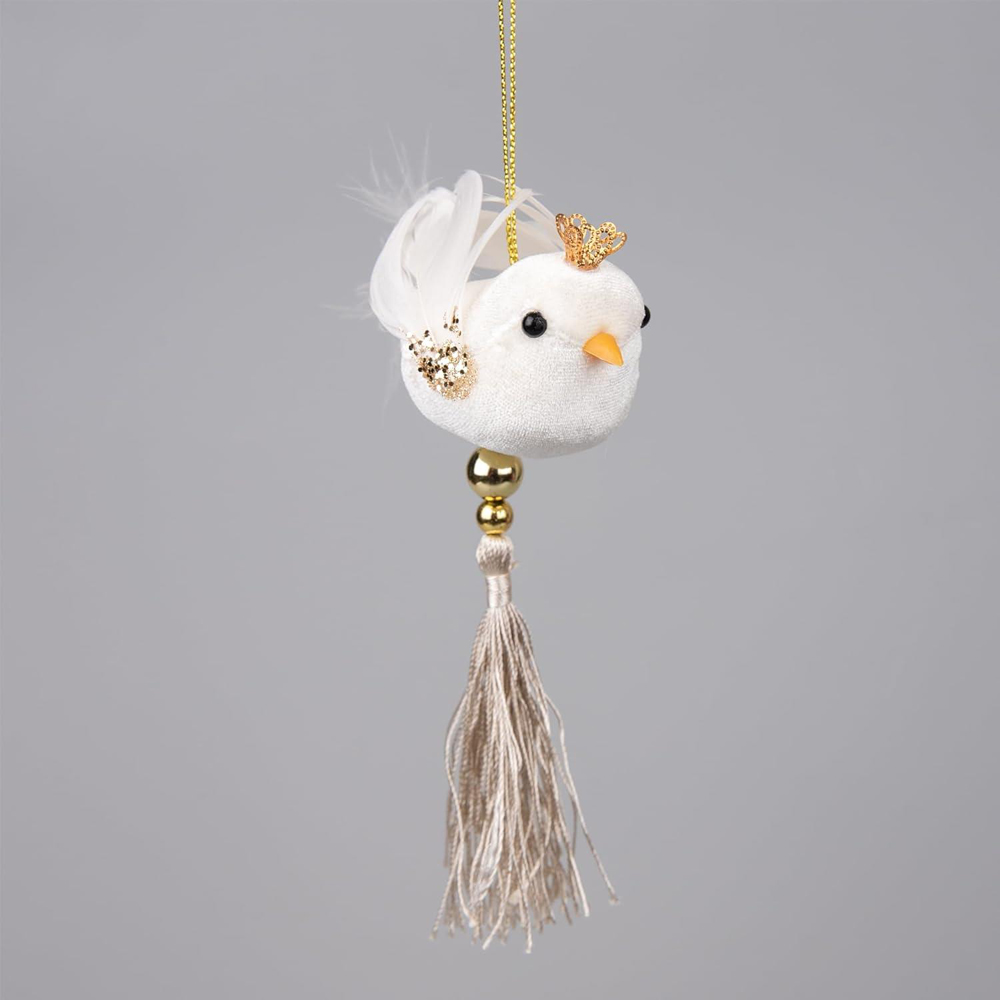 Shatchi White Robin Bird Hanging Christmas Decoration 3 Pack Image 3