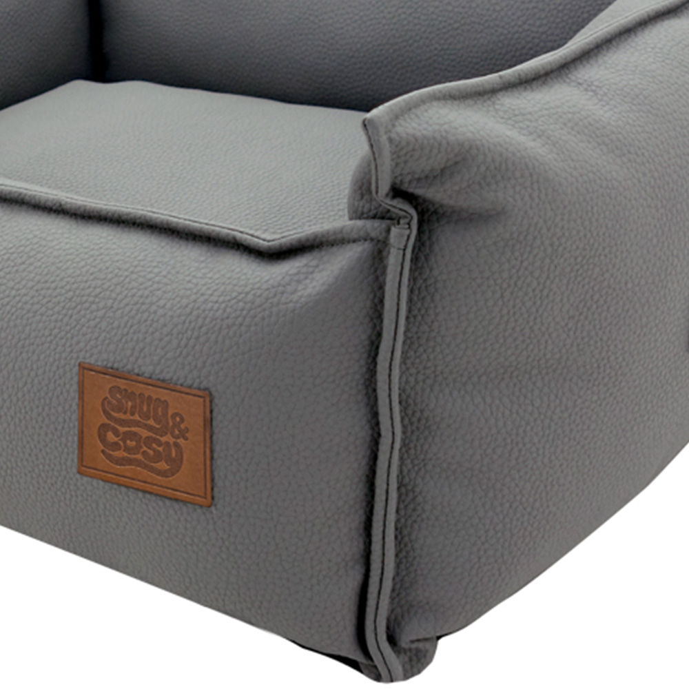 Snug & Cosy Monza Small Square Grey Dog Bed Image 3