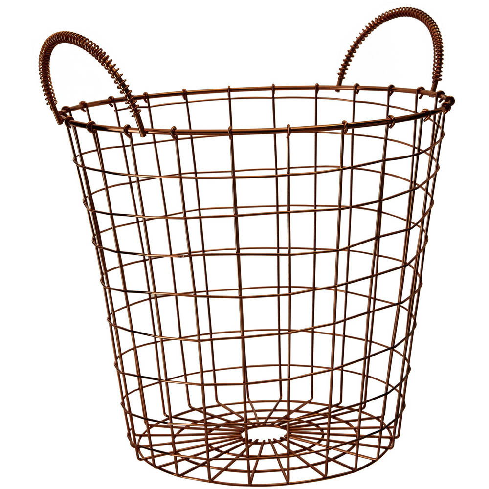 Premier Housewares Vertex Copper Finish Round Wire Basket Image 3
