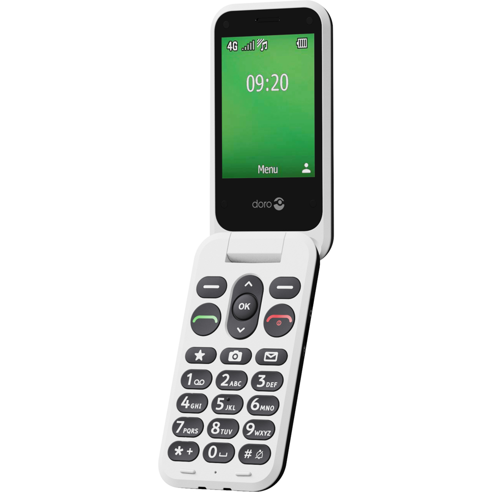Doro Leva E22 Flip Mobile Phone Black and White Image 3