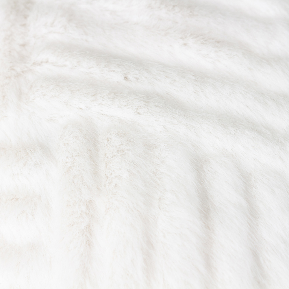 Paoletti Sonnet White Cut Faux Fur Cushion Image 5
