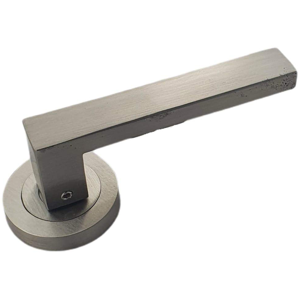 Golden Grace Delta Satin Stainless Steel Door Handle Pair with Fixing Screws Image 1
