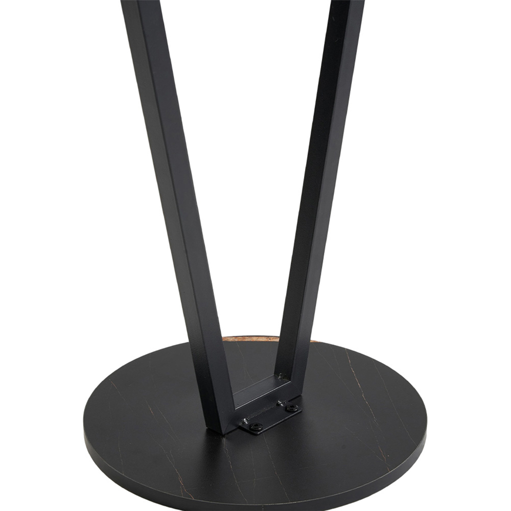 Living and Home Black Marble Effect Round Side Table with Steel Frame Image 3