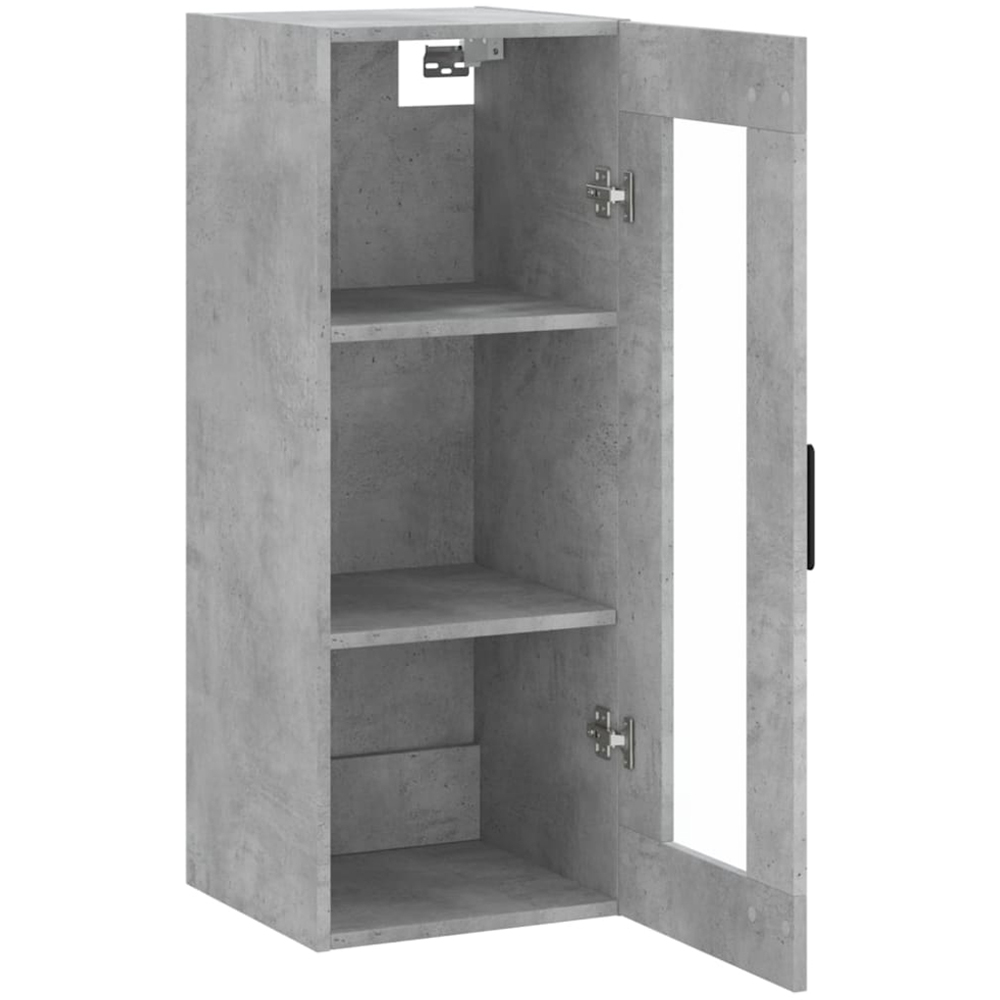 vidaXL Single Glass Door Concrete Grey Wall Mounted Cabinet Image 4