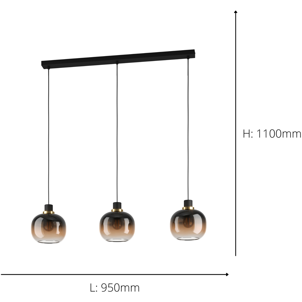 EGLO Oilella Black and Brown Glass Pendant Light Image 4