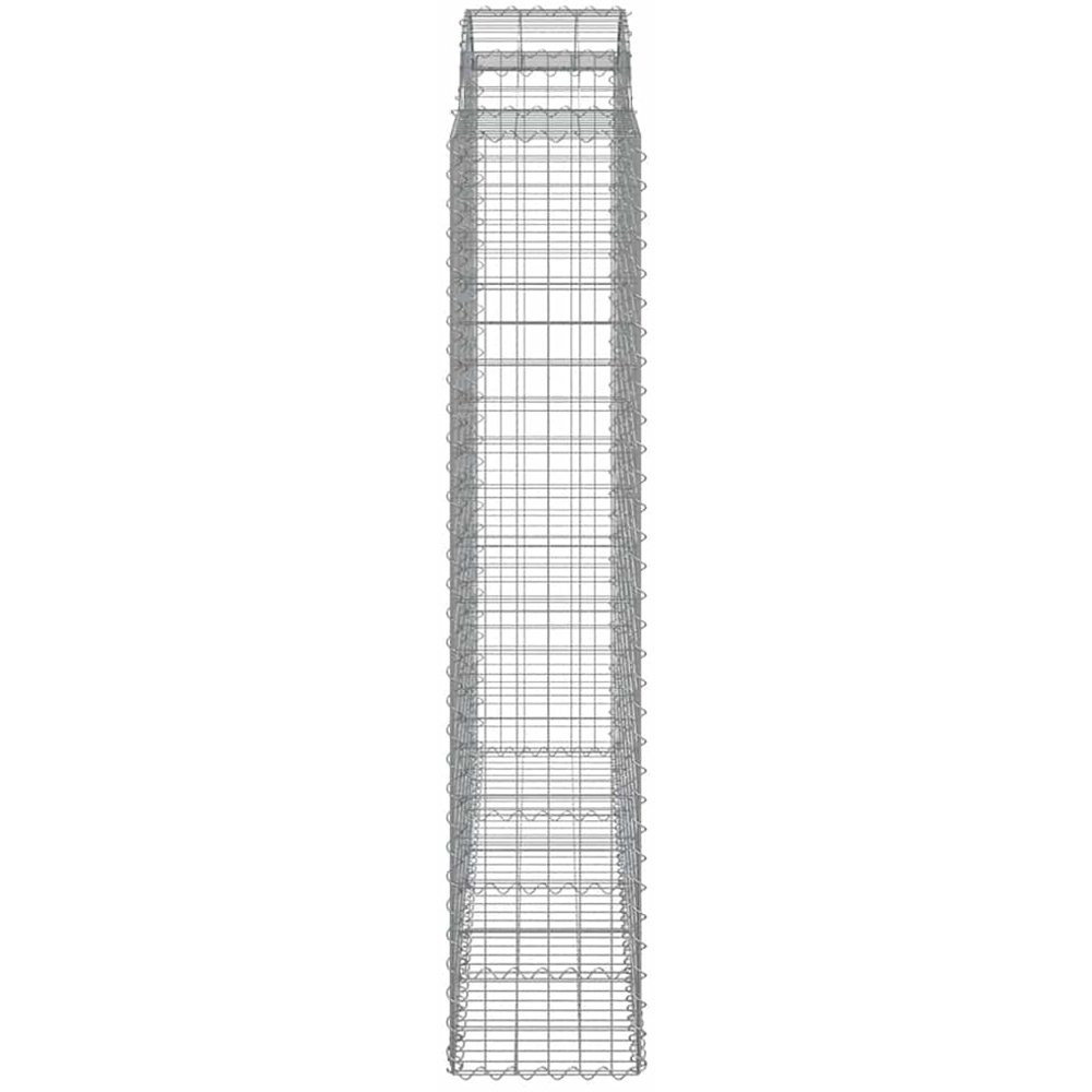 vidaXL Silver Galvanised Iron Arched Gabion Basket 200 x 50 x 200/220cm 9 Pack Image 3