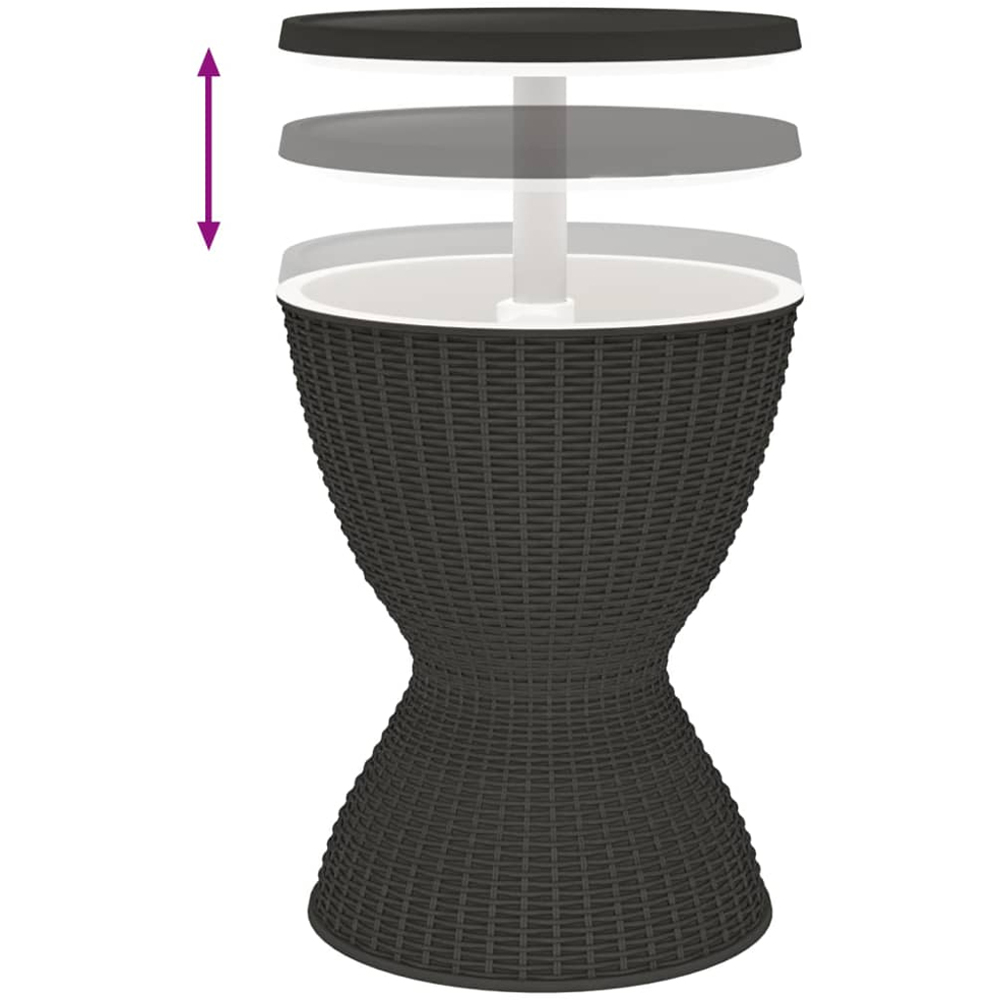vidaXL Black Rattan Ice Cooler Table Image 4