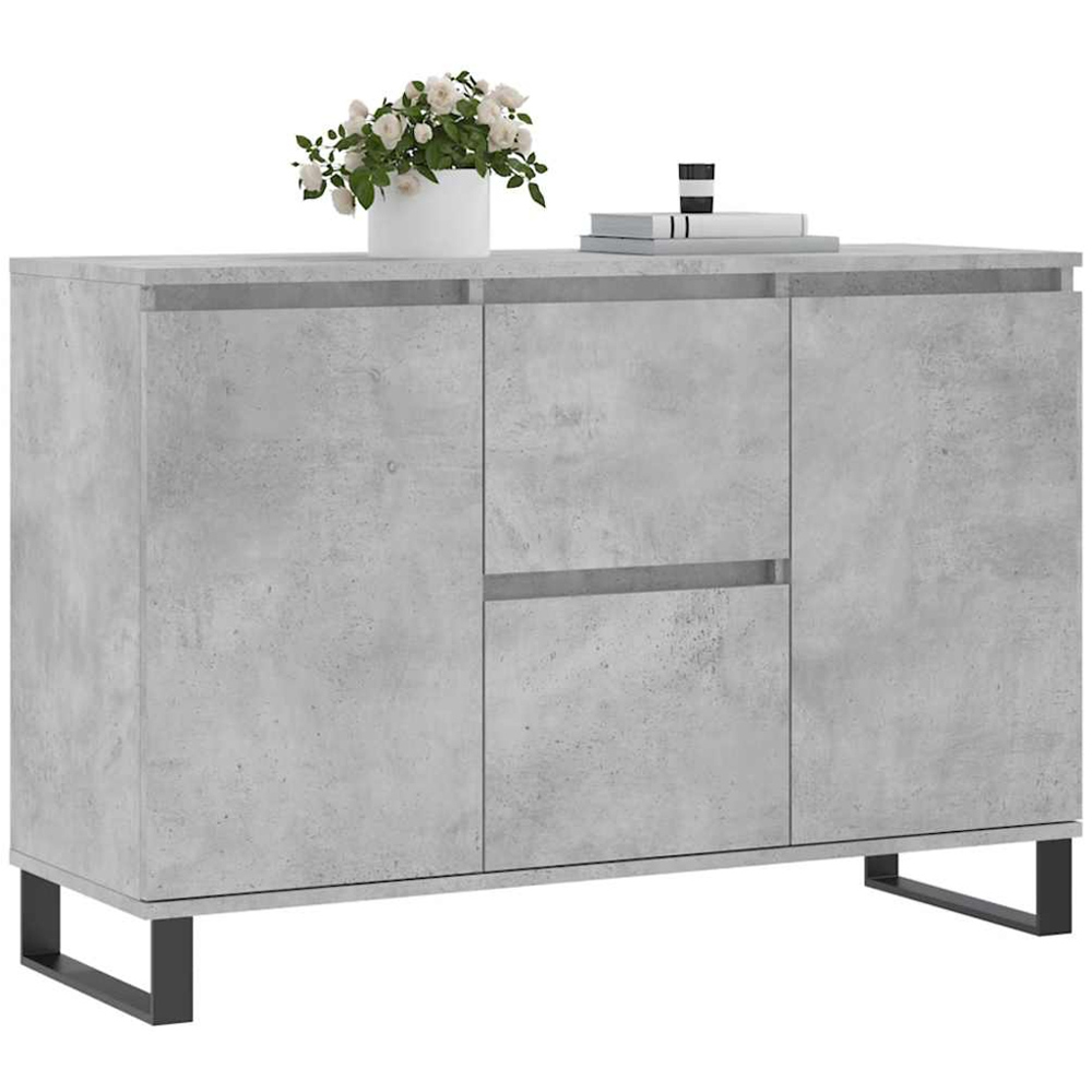 vidaXL 2 Door 2 Drawer Concrete Grey Sideboard Image 3