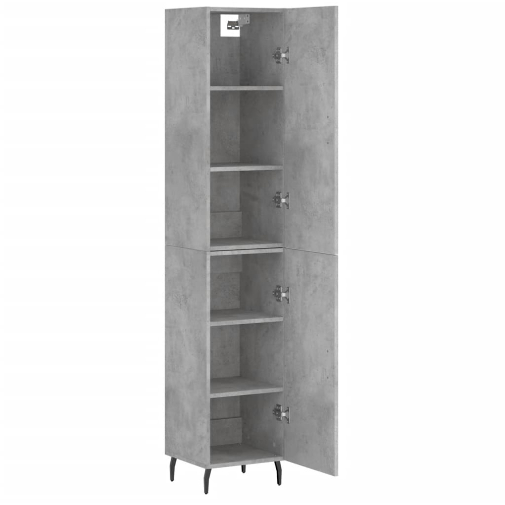 vidaXL 2 Door Concrete Grey Highboard with Metal Legs Image 4