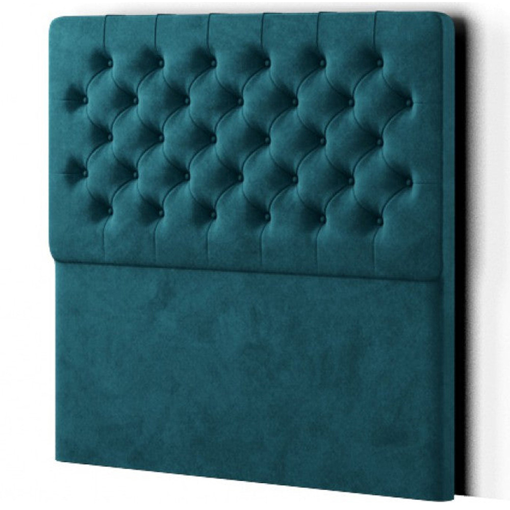 Eleganza Winchester King Emerald Plush Floor Standing Headboard Image 2