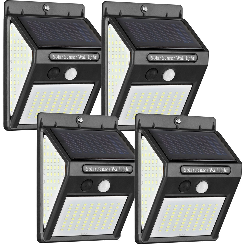 SA Products 4 Pack 140 LED Solar Security Wall Lights Image 1
