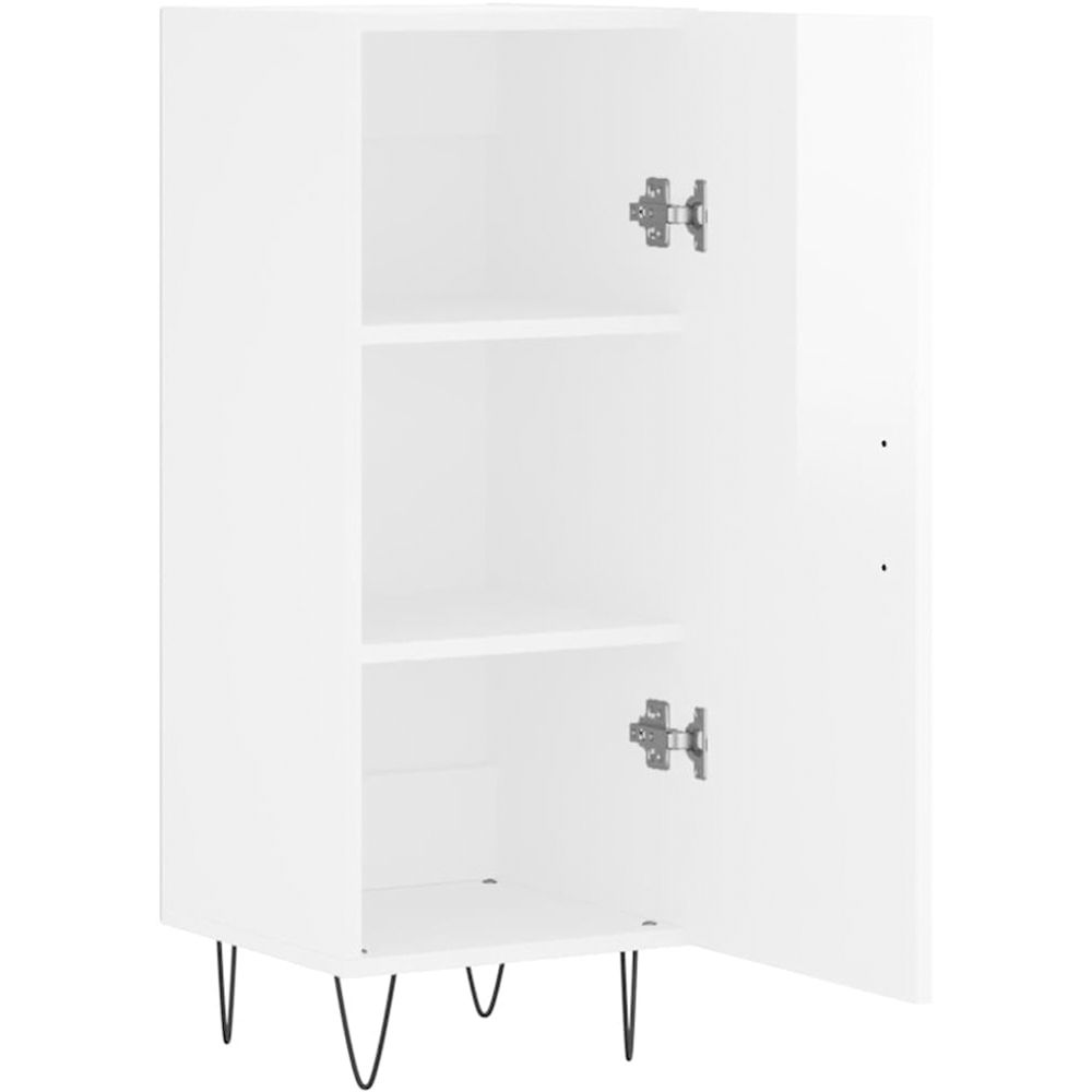 vidaXL Single Door High Gloss White Sideboard Image 6