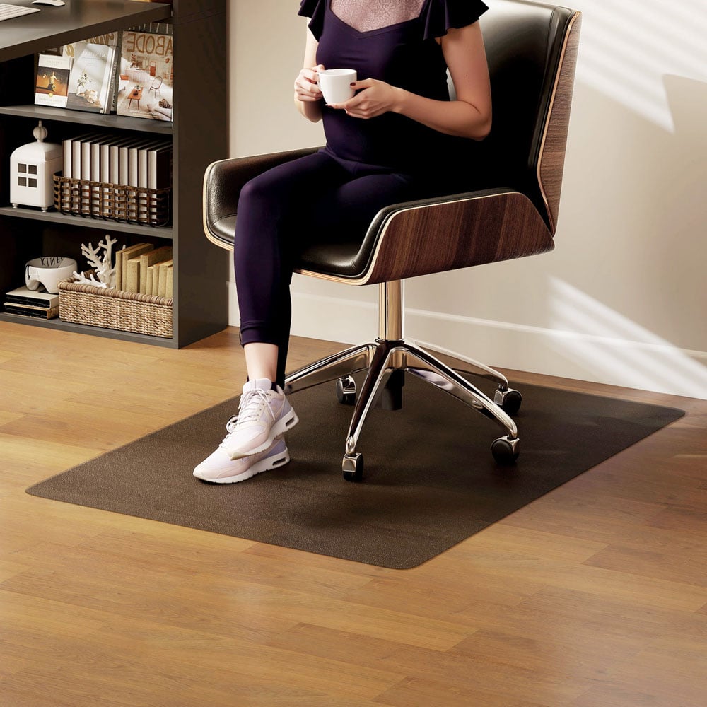 HOMCOM Frosted Black PVC Non Slip Wear Resistant Chair Mat 120 x 90cm Image 2