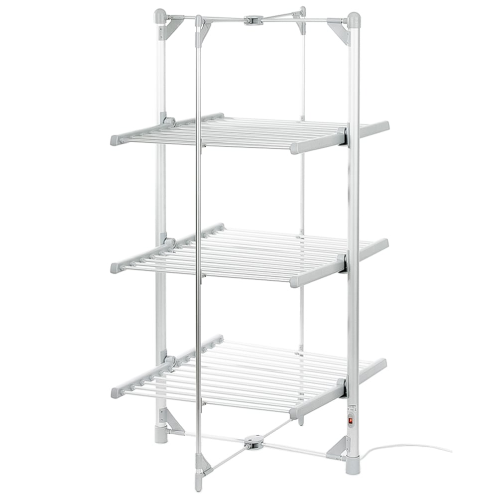 Daewoo 3 Tier Silver Heated Clothes Airer Image 1
