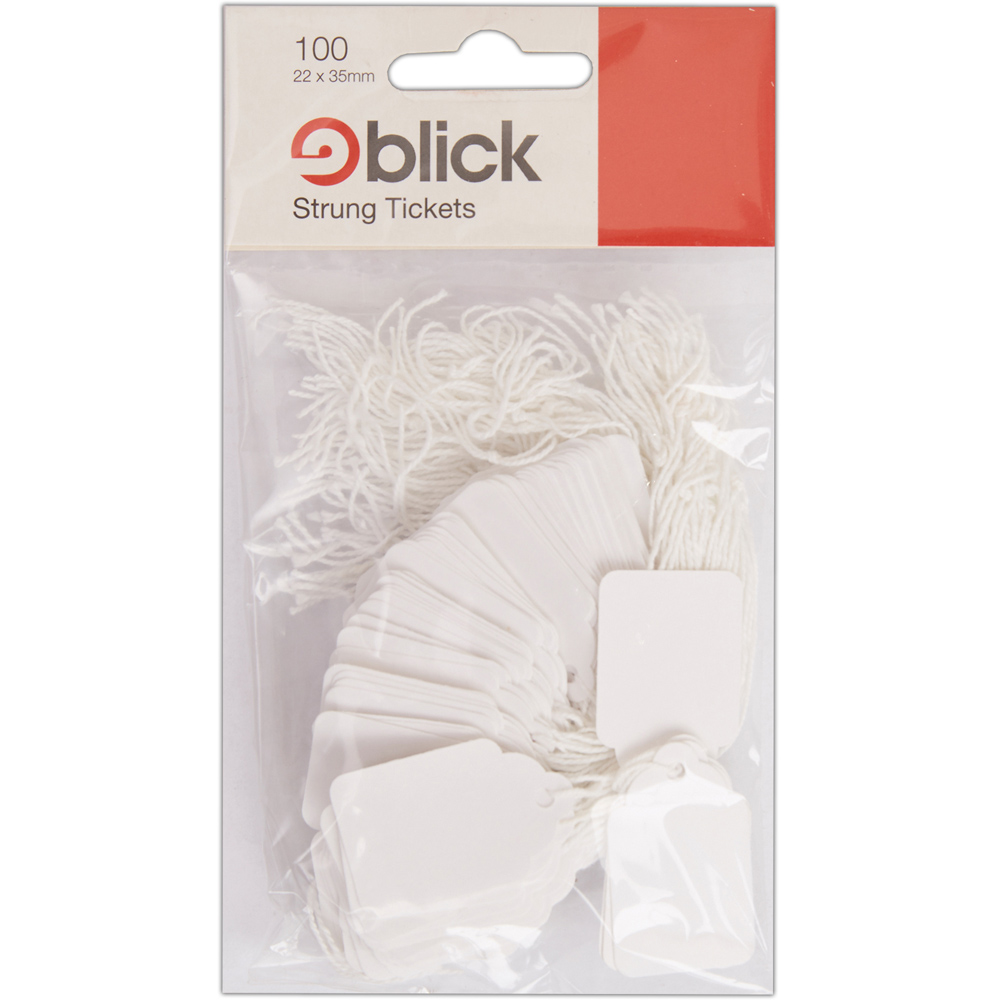 Blick White Rectangular Hanging Tickets 22 x 235mm 200 Pack Image 1