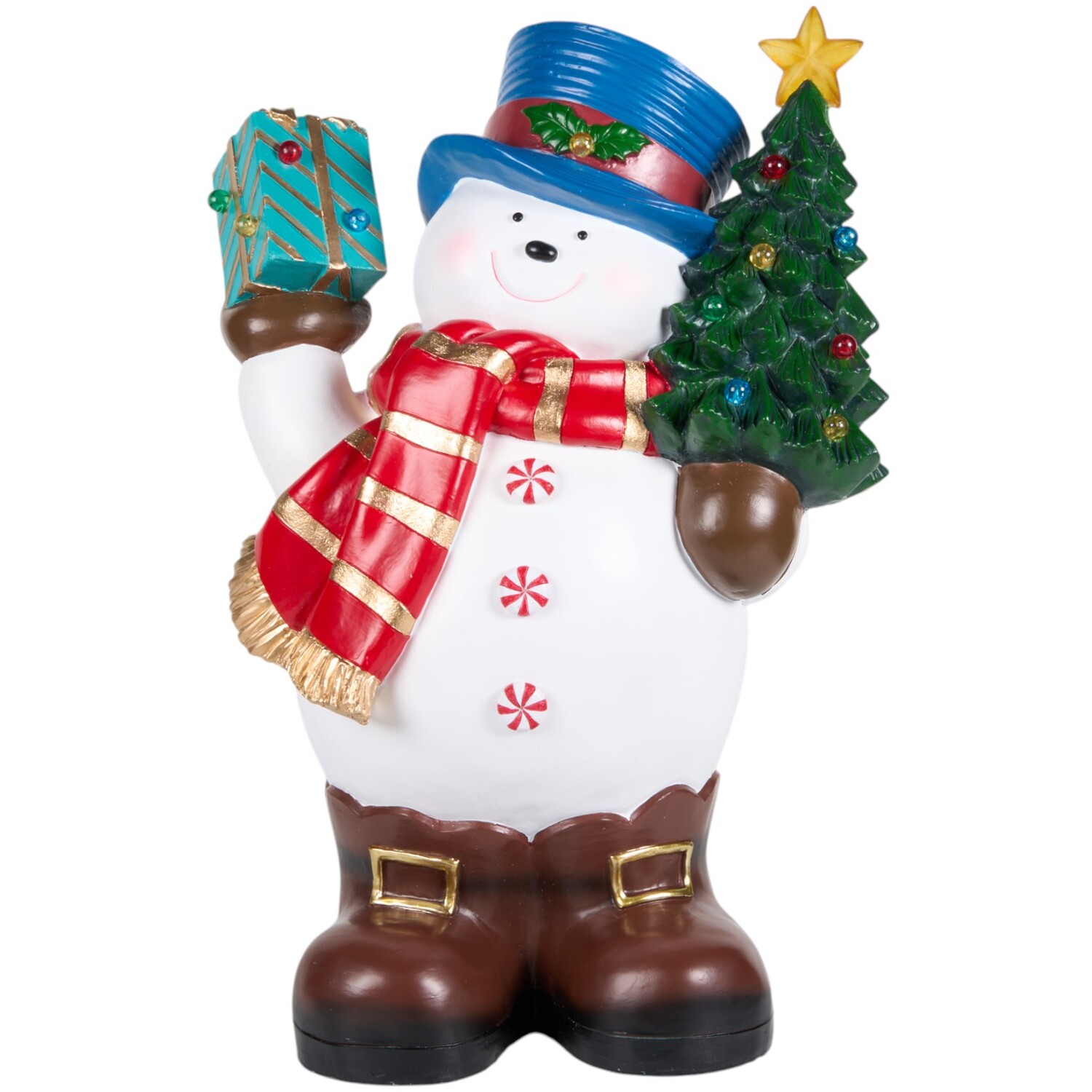 Christmas Snowman in Hat OrnamentWhite Image 2