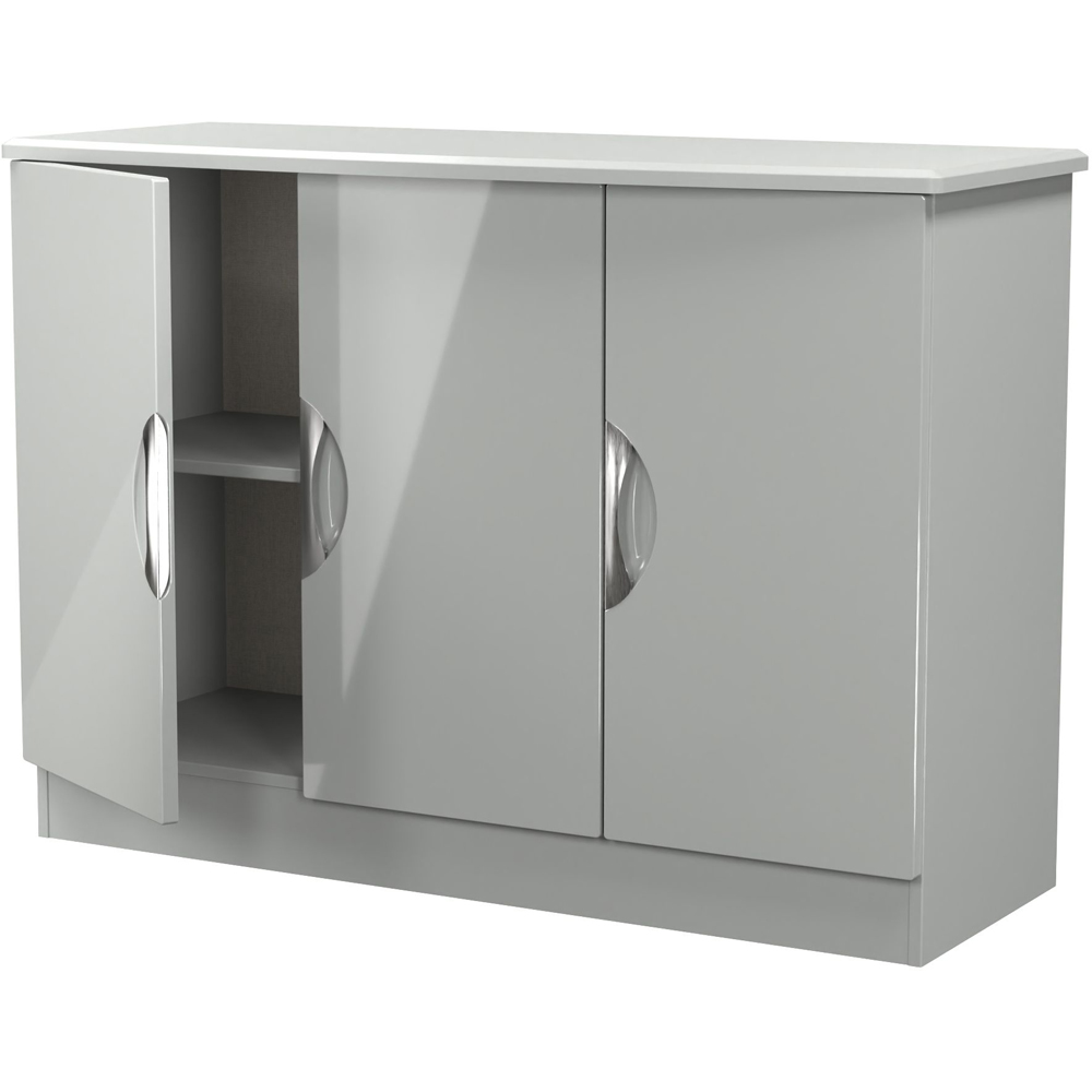 Crowndale Camden 3 Door Grey Gloss and Dusk Grey Sideboard Ready Assembled Image 6
