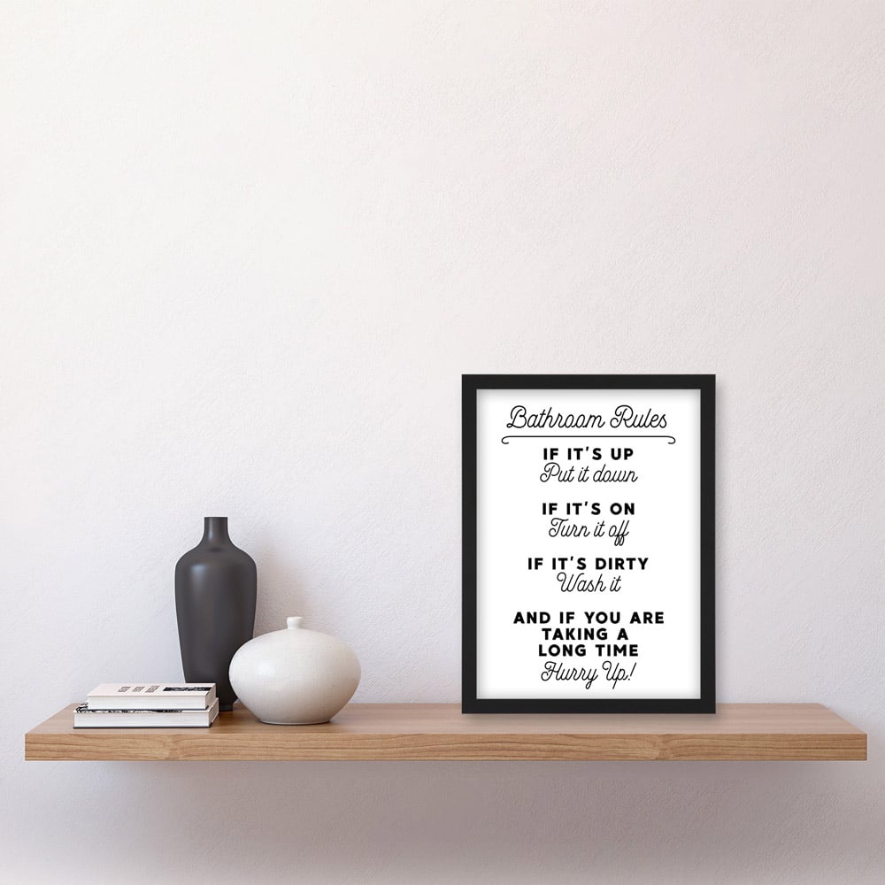 Artery8 Bathroom Funny Toilet Sign Framed Wall Art Print Image 2