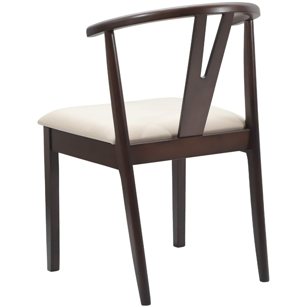 vidaXL Set of 2 Light Brown Rubberwood Dining Chairs Image 4