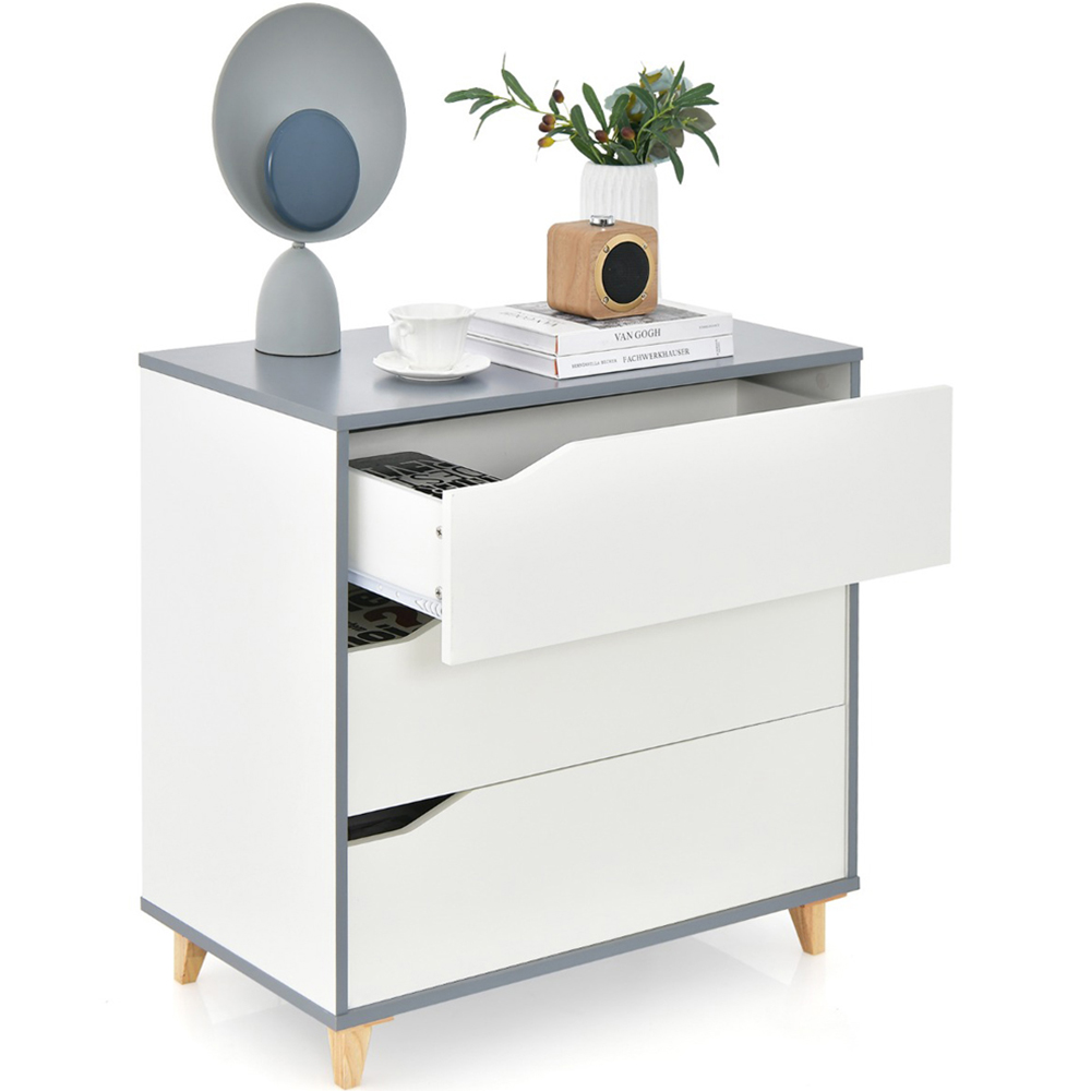 Costway 3 Drawer White Chest of Drawers Image 3