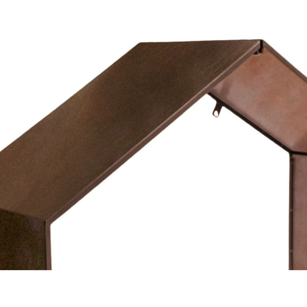 Ivyline Rust House Shape Garden Log Storage 88 x 100cm Image 3