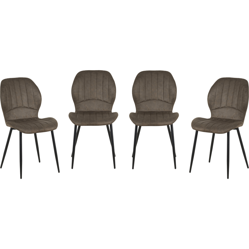 Indoor Living Jaydn Set of 4 Grey Distressed Leather Dining Chairs Image 2
