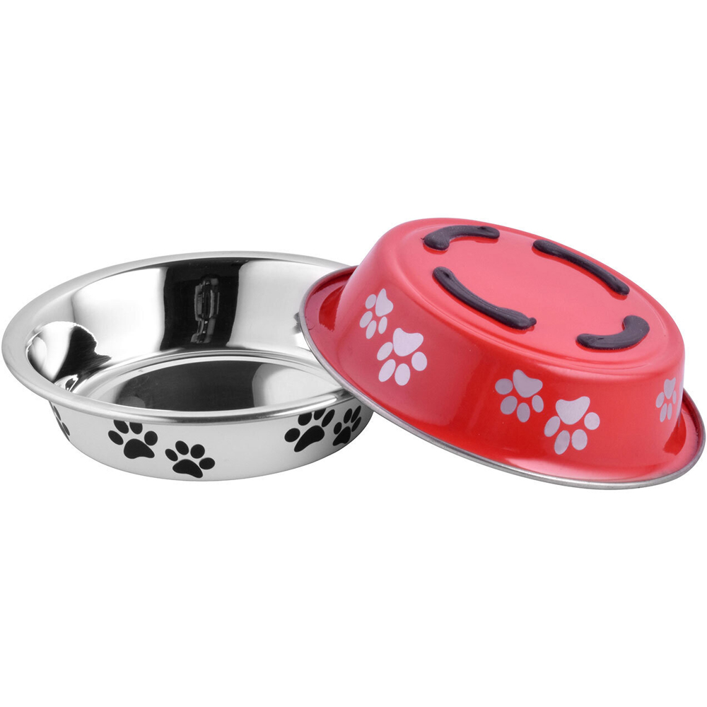 Small Stainless Steel Pawprint Pet Bowl Image 3