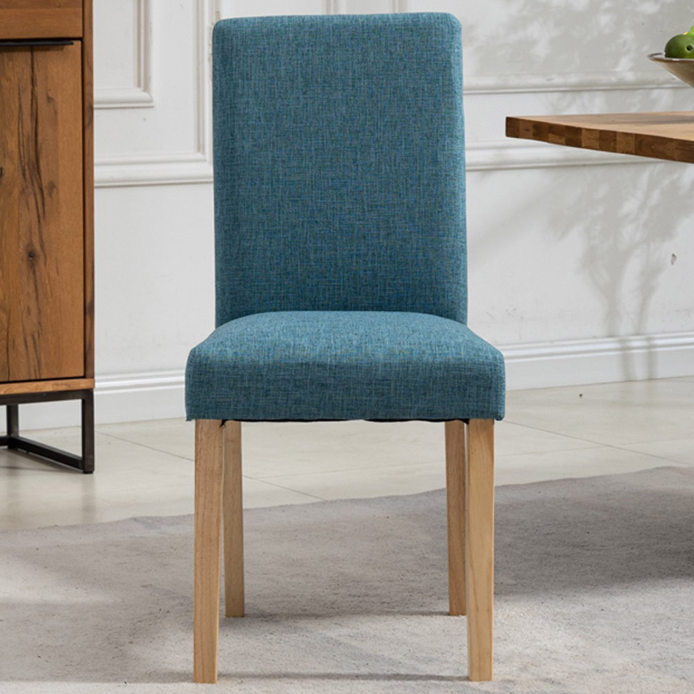 Artemis Home Maiolo Set of 2 Teal Fabric Dining Chair Image 1