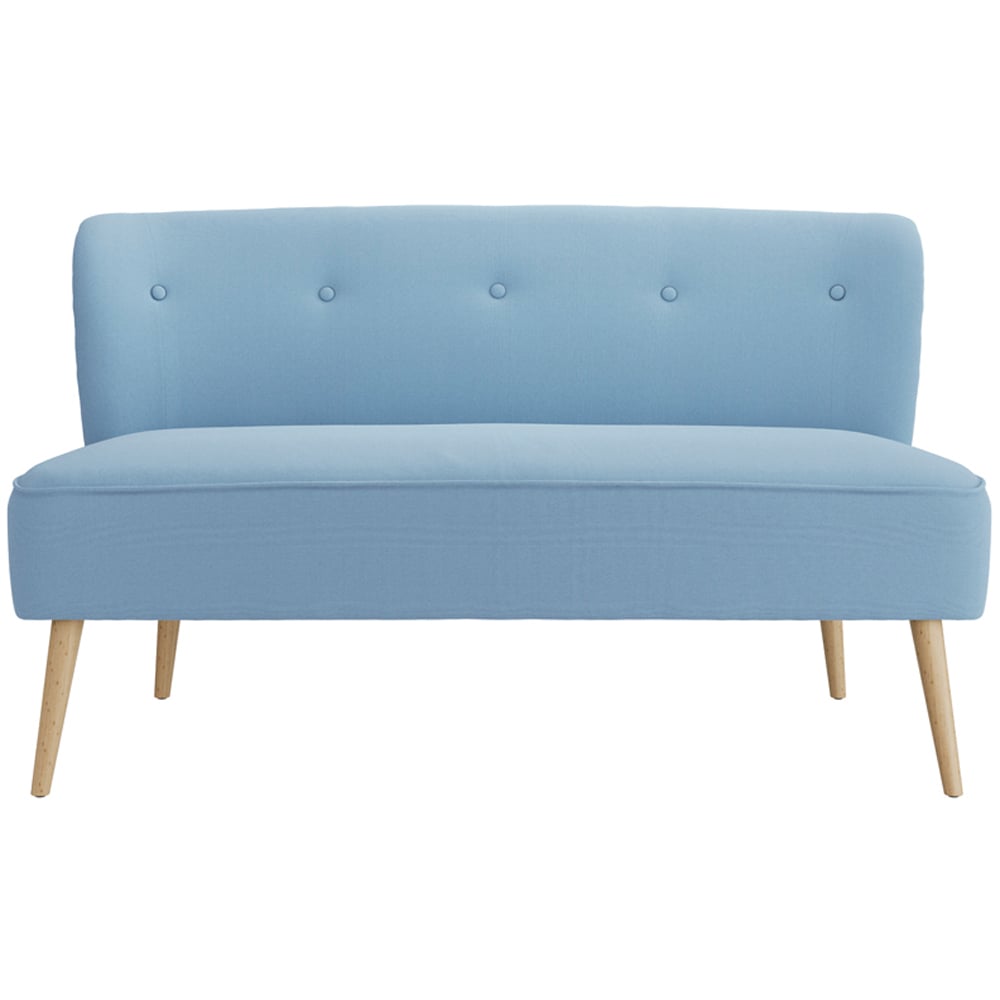 Beau 2 Seater Blue Blonde Wood Sofa Image 3